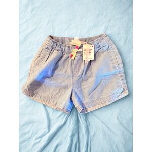 Kids Light Wash Denim Elastic Waist Pull On Shorts with Drawstring - Size Youth